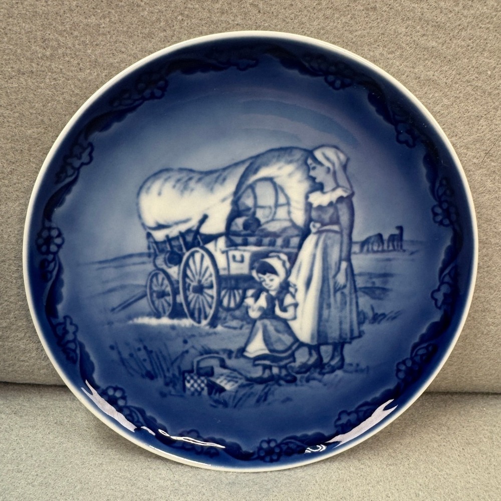 Cottagecore Royal Copenhagen Western Trail Plate 1988 Blue Porcelain First Ed